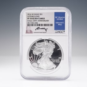 2016-W American Silver Eagle $1 Coin NGC Graded PF70 Ultra Cameo