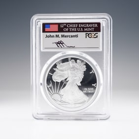 2019-W American Silver Eagle First Day Issue $1 Coin PCGS Graded PR70 DCAM