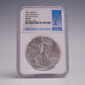 2021 American Silver Eagle Type 2 One Dollar Coin NGC Graded MS 70