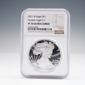 2021-W American Silver Eagle Type 1 $1 Coin NGC Graded PF70 Ultra Cameo