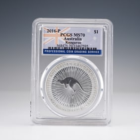 2016-P Australia Kangaroo Silver Dollar PCGS Graded MS70