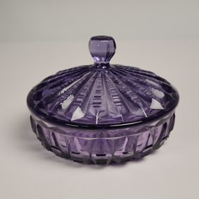 Fenton Handcrafted Glass Candy Dish with Lid