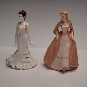 2pc Coalport Bone China Figurines, Samantha & Crystal