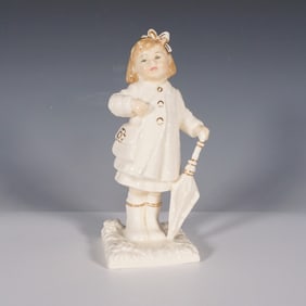 Royal Doulton Ivory and Gold Figurine, After The Rain HN4226