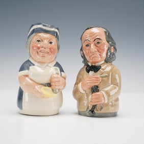 2pc Royal Doulton Toby Jugs, The Nurse D6700 and Dr The Physician
