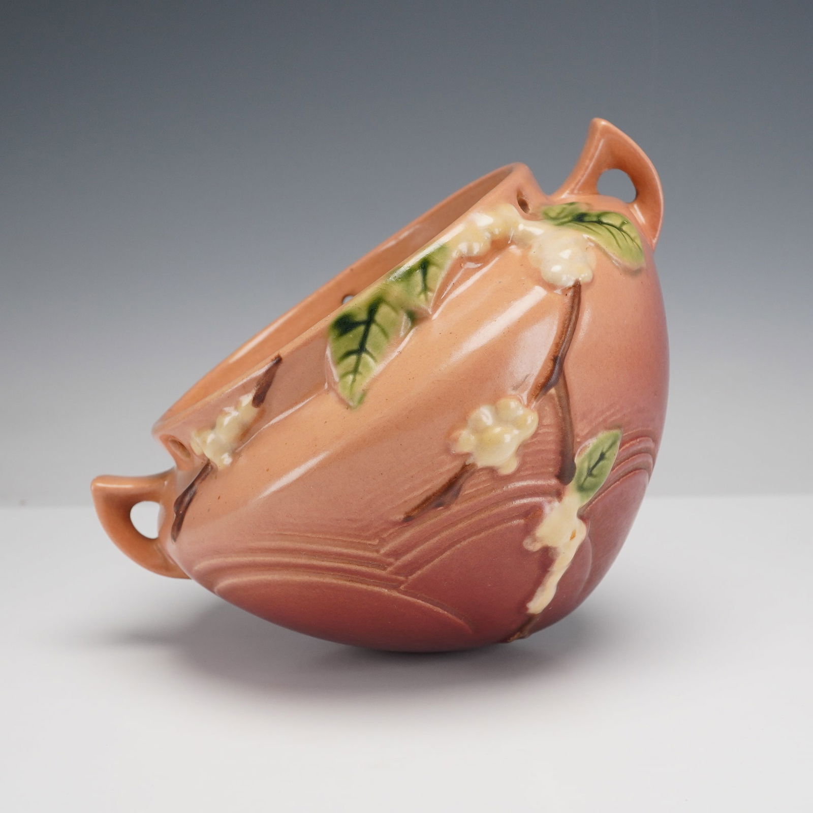 Roseville Pottery Hanging Basket, Snowberry (1 of 6)