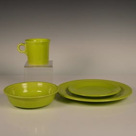 4pc Fiestaware Place Setting by Homer Laughlin China, Chartreuse