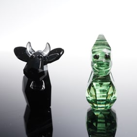 2pc Swarovski Crystal Lucky Dragon and Lovlots Mini Mo Figurines