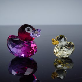 2pc Swarovski Crystal Happy Ducks