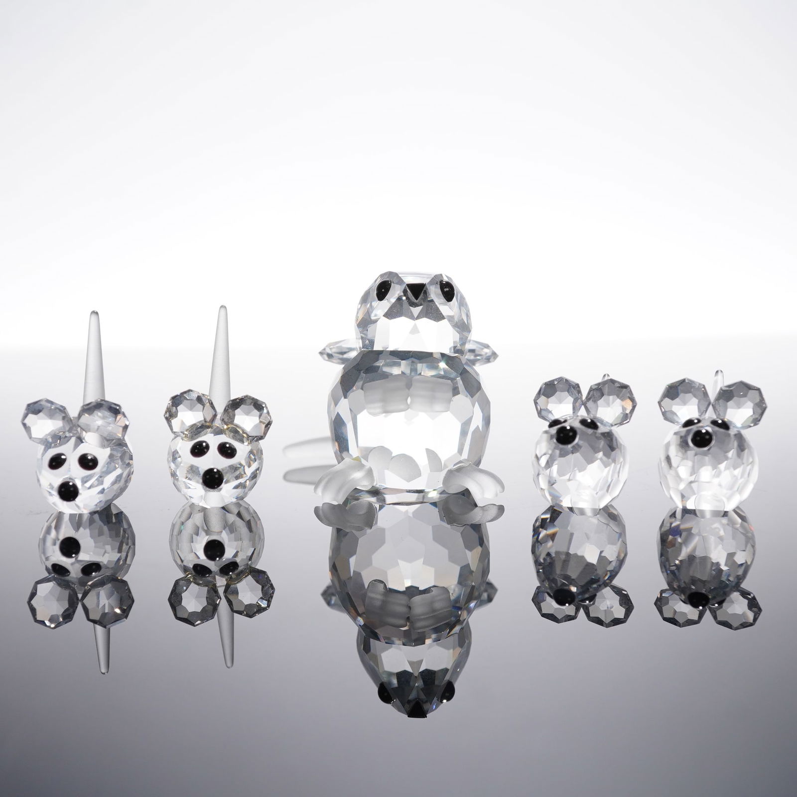 5pc Swarovski Crystal Field Mouse and Tiny Field Mice Figurines (1 of 5)