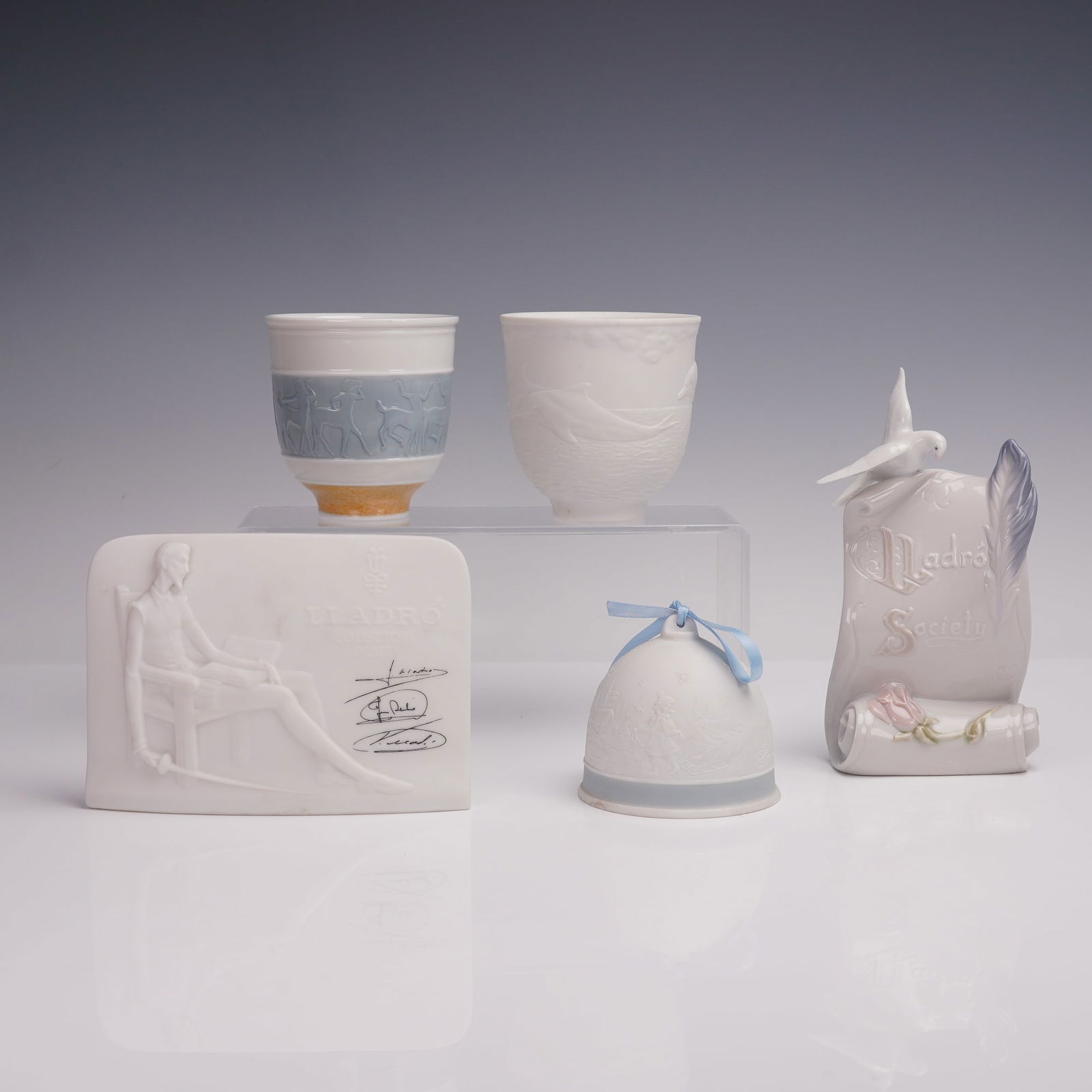 5pc Lladro Porcelain Bells, Votives, and Plaques (1 of 5)