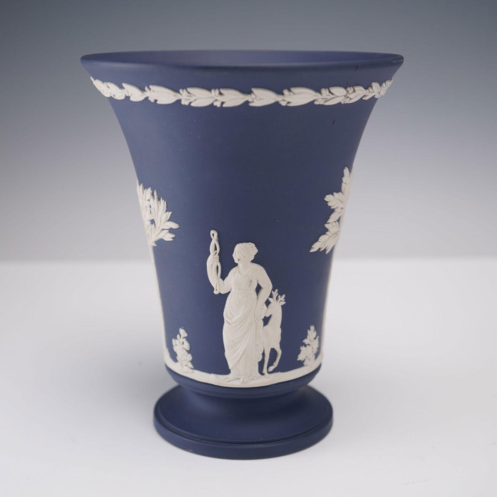 Wedgwood Vase, Portland Blue Jasperware (1 of 7)