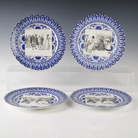 4pc Royal Doulton Charles Dana Gibson Transferware Plates