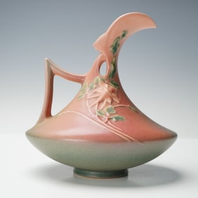 Roseville Pottery Pink Ewer, Columbine