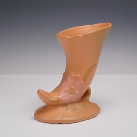 Vintage Weller Pottery Wild Rose Dogwood Cornucopia Vase