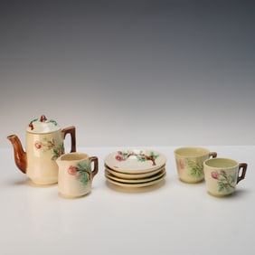 9pc Rose Design Pottery Tea Service Items