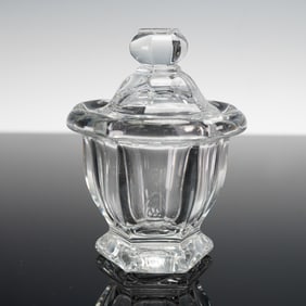 Baccarat Bretagne Cut Crystal Mustard Jar with Lid