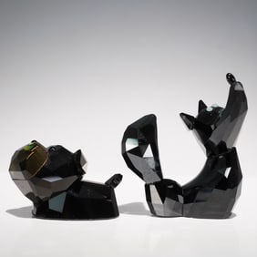 2pc Swarovski Crystal Lovlots Figurines, Tomasino and Max