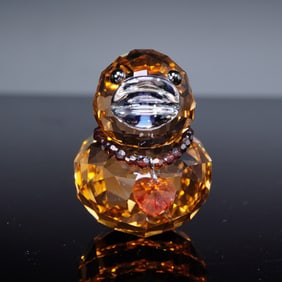Swarovski Crystal Figurine, Happy Chloe Duck, with Box