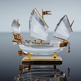 Swarovski Crystal Journeys Figurine, Chinese Junk Boat