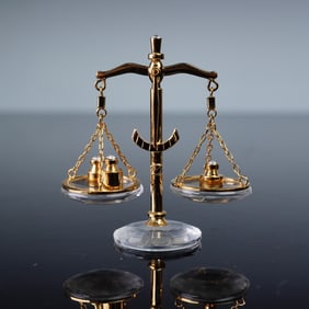 Swarovski Crystal Memories Figurine, Balance Scale Gold