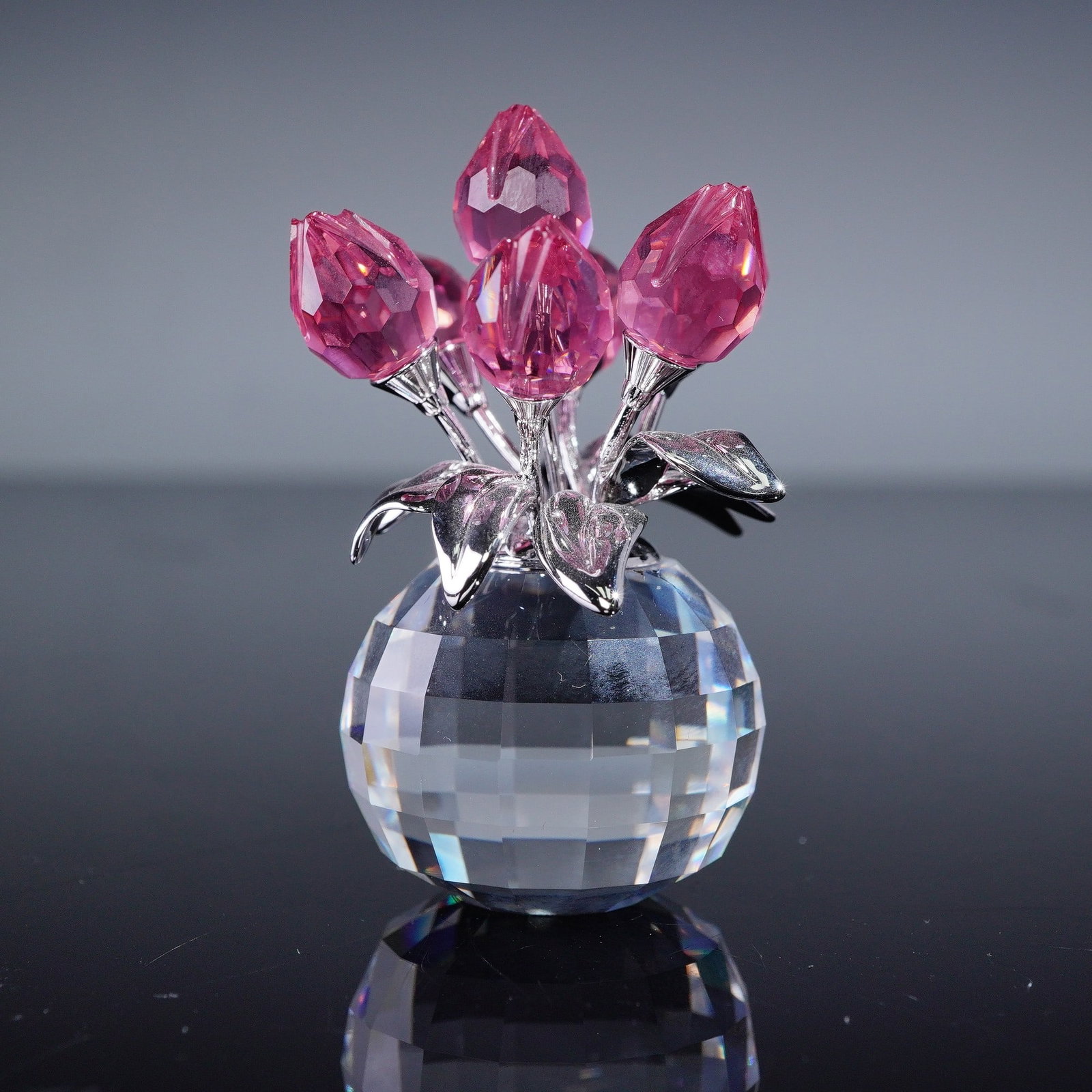 Swarovski Crystal Memories Figurine, Tulips Rose with Rhodium (1 of 5)