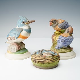 3pc Boehm Porcelain Bird Figurines