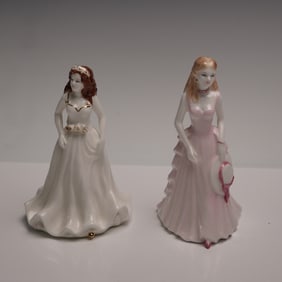 2pc Coalport Bone China Figurines, Amanda & Savannah