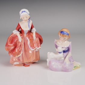 2pc Royal Doulton Figurine Mary Had A Little Lamb HN2048 and Goody Two Shoe