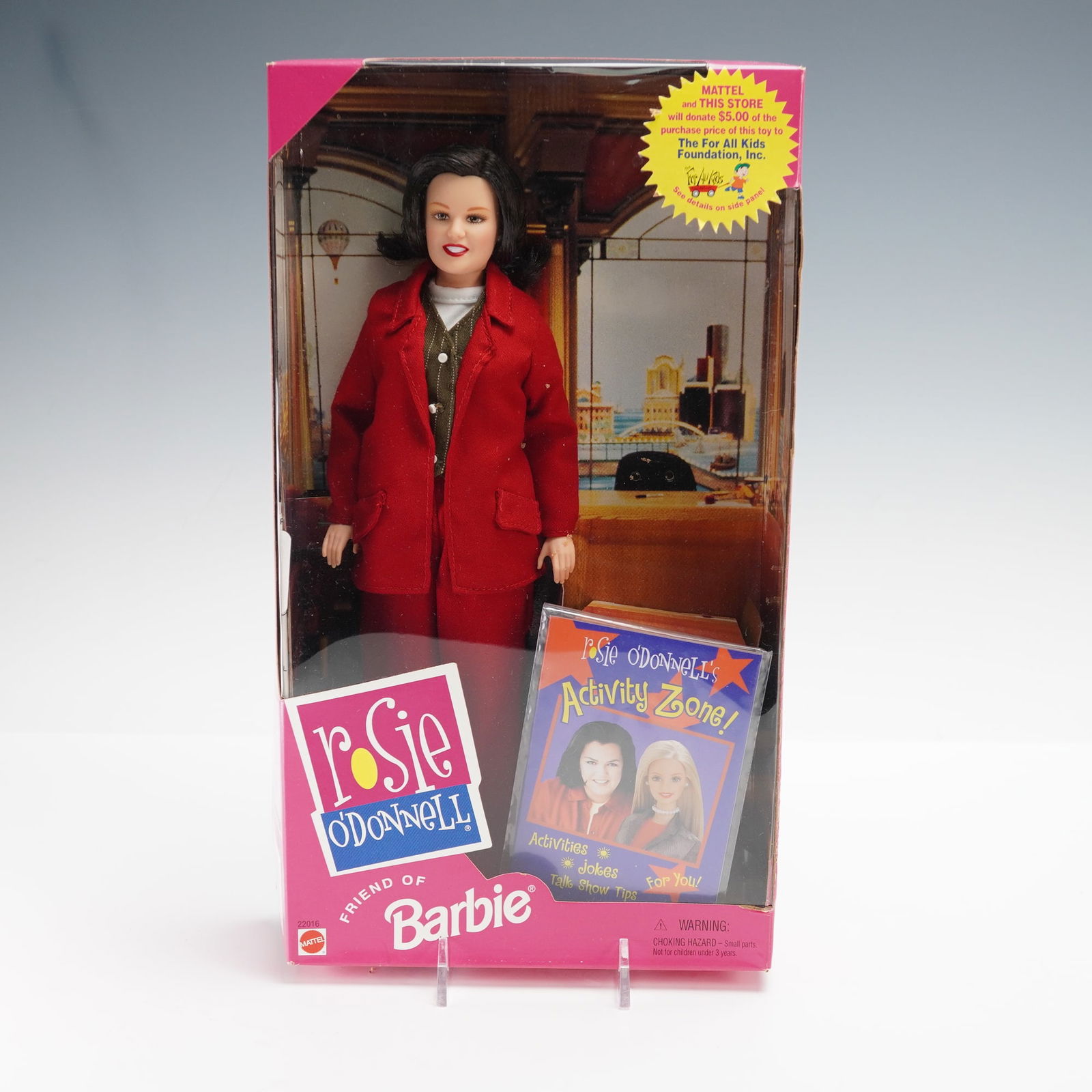 Mattel Rosie O'Donnell Friend of Barbie Doll Toy: This Barbie doll features Rosie O'Donnell as part of the Friend of Barbie collection. Dressed in a red suit the doll represents the popular TV personality. Included with the doll is a special Rosie O'