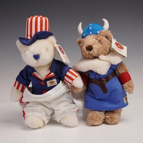 2pc Harrington Teddy Bears Club for Hard Rock Cafe, 4th July and Viking