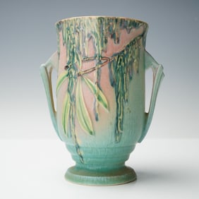 Roseville Pottery Pink Vase, Moss