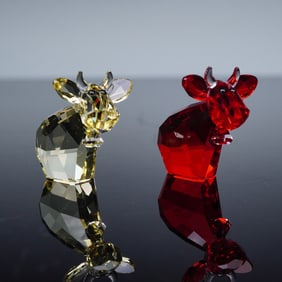 2pc Swarovski Crystal Lovlots Mini Mo Figurines, Deep Red, Tender Yellow