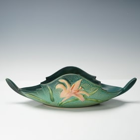 Roseville Pottery Console Bowl, Zephyr Lily