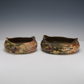 2pc Roseville Pottery Bowls, Imperial