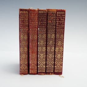 5pc Sir Walter Scott Everymans Library Books, Poems, Plays, and More