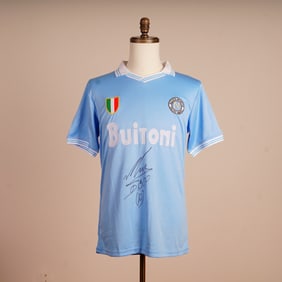 Diego Maradona SSC Napoli 1987-88 Home Shirt w/ COA, Autographed