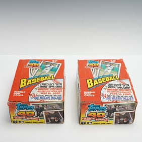 Pair of 1991 Topps Boxes with Baseball Cards, 40th Anniversary