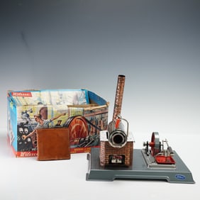 Wilesco Steam Engine and Leather Italian Wallet