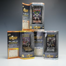3pc Comic Book Champions Fine Pewter Figures