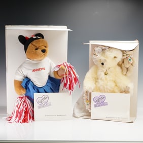2pc Bear Set by Annette Funicello Collectible Bear Company with Certificate