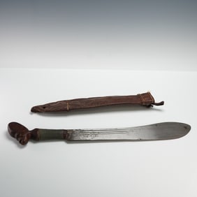 Robert Mole & Sons African Carved Wood Machete w/ Sheath