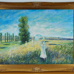 Impressionist Landscape Oil on Canvas Painting in the Style of Claude Monet