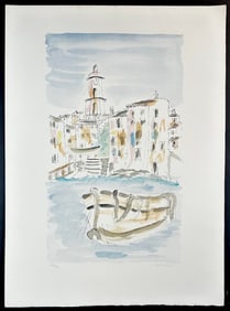 Christoph Lithograph European Canal Scene