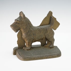 Pair of Vintage Cast Iron Bookends, Scottish Dog
