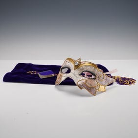 Venetian Handmade Gilt Banded Masquerade Mask