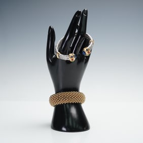 2pc Ivana Trump Silver Plate and Ciner Gold Plated Bracelets