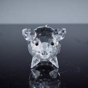 Swarovski Crystal Pig Figurine with Metal Tail