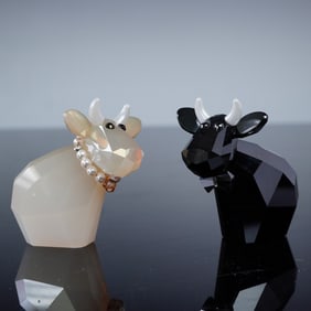 A Pair of Swarovski Lovlots Glamour Mos Figurine Set, Limited Edition 2010