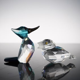 2pc Swarovski Crystal Bird Figurines